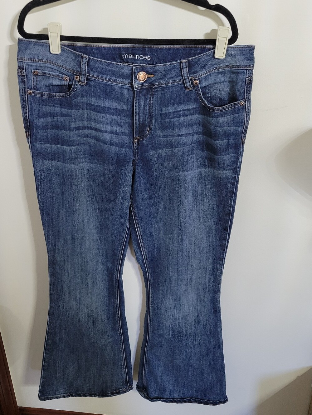 Maurices Dark Blue Flare Jeans, Size 16 Short